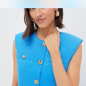 Tuckernuck Hyacinth House Ocean Blue Linen Claire Vest Top NWT